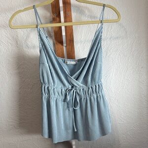 Abercrombie & Fitch Blue Striped Tank Top